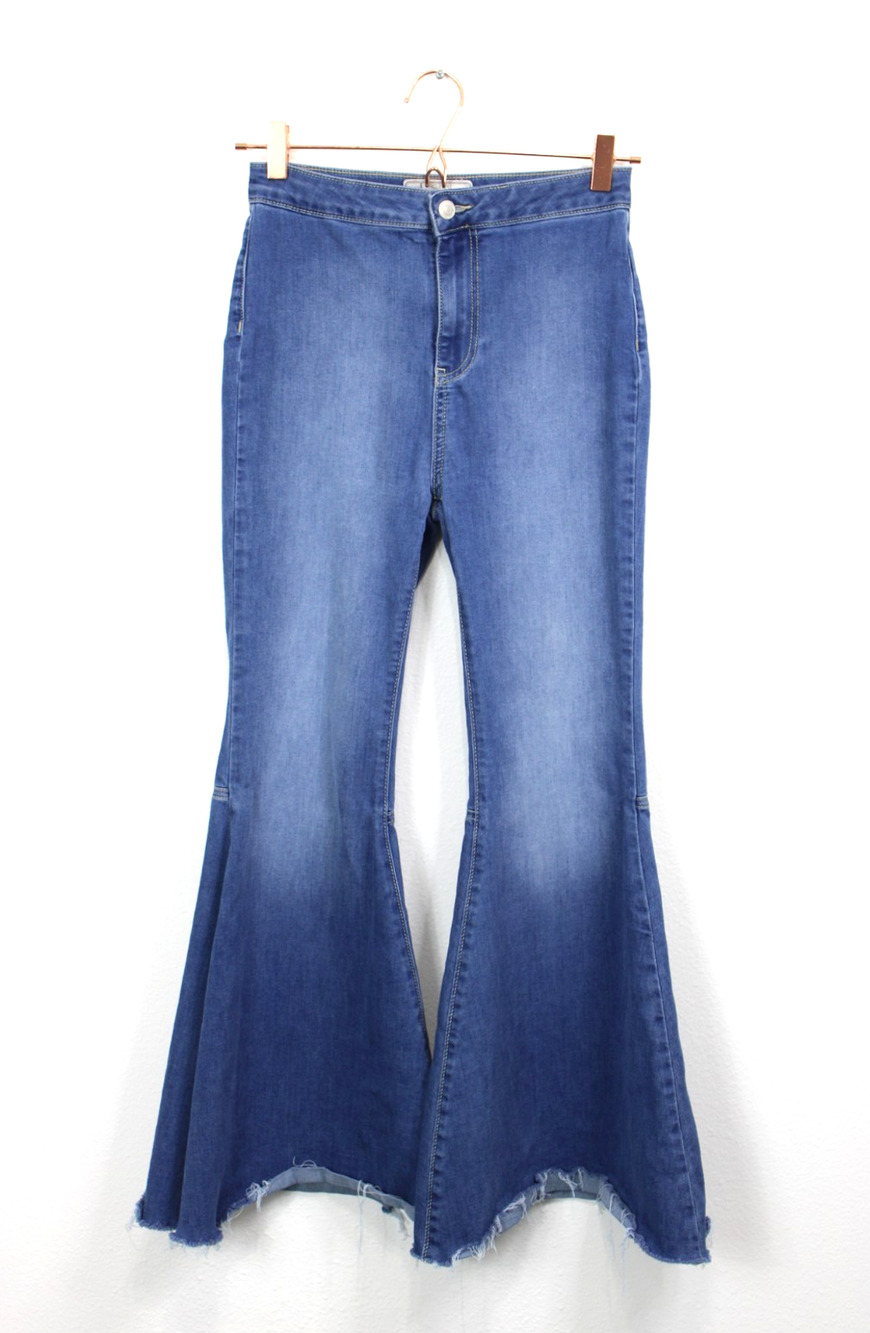 Free People Just Float On Flare High Rise Super Flare Jeans Women 26 Bell Bottom